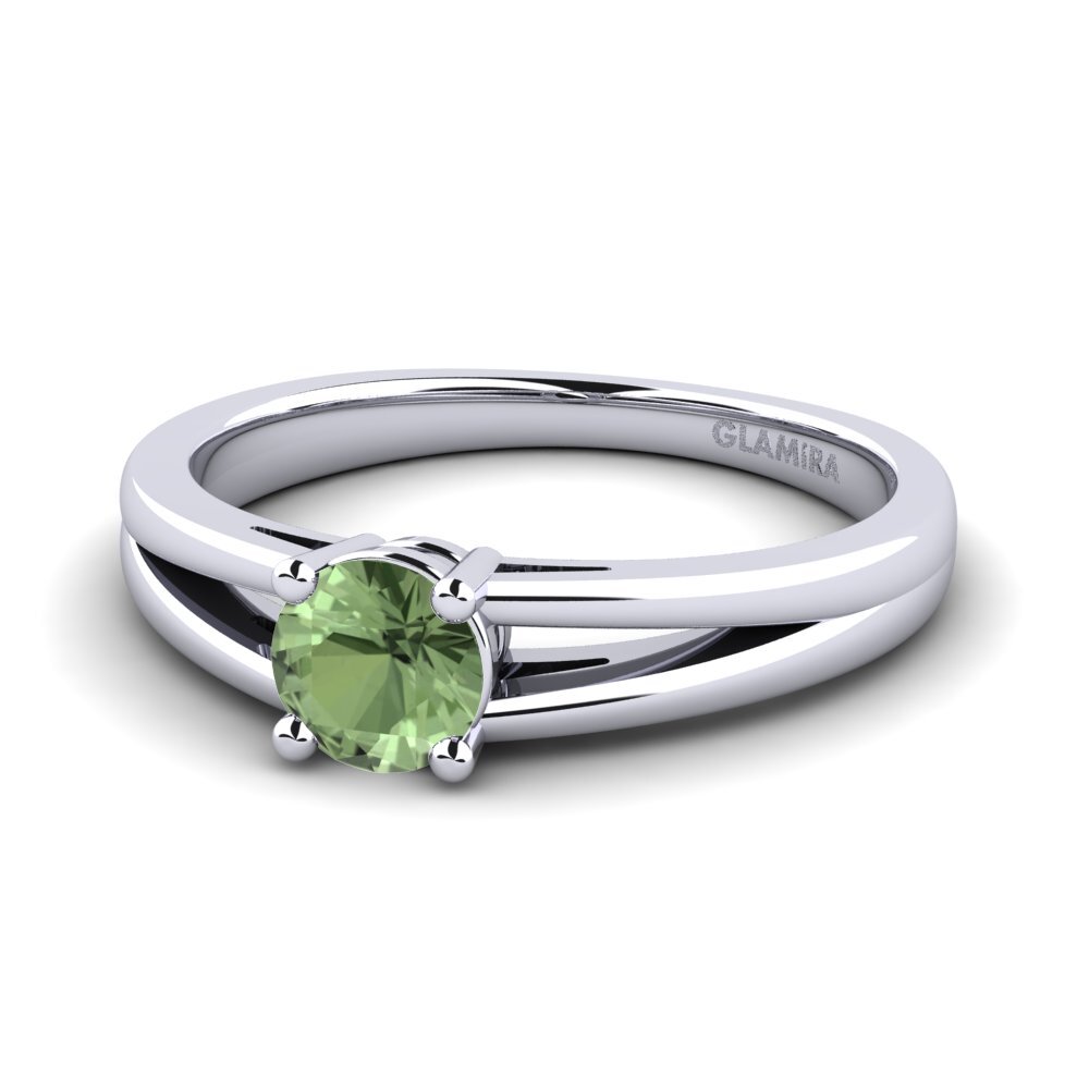 Zafiro Verde Anillo de compromiso Ellie 0.5crt