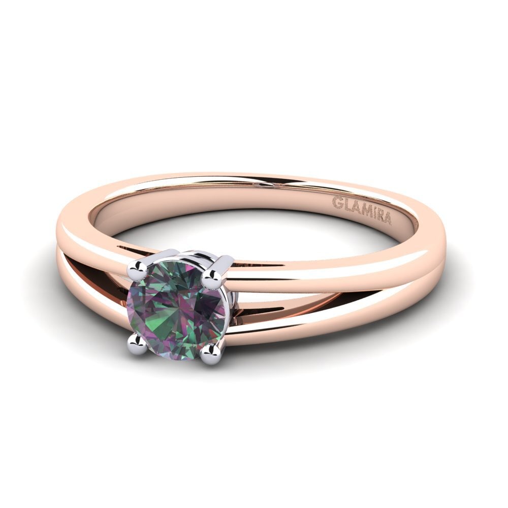 9ct Rose & White Gold Mystic Topaz Engagement Ring Ellie 0.5 crt