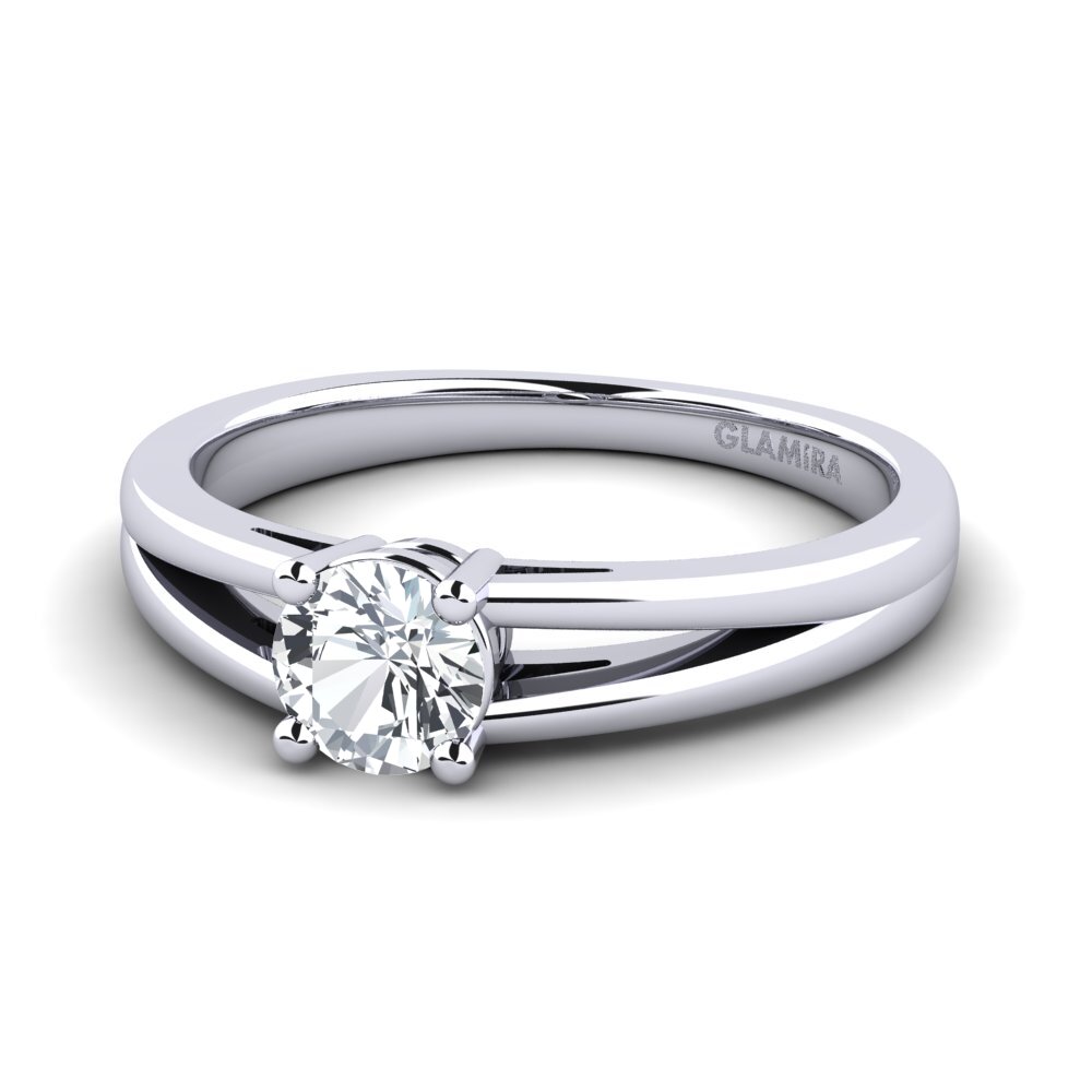White Zircon Engagement Ring Ellie 0.5 crt