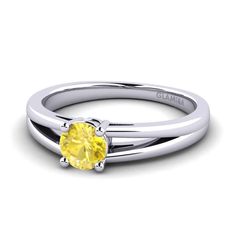 Yellow Sapphire Engagement Ring Ellie 0.5 crt