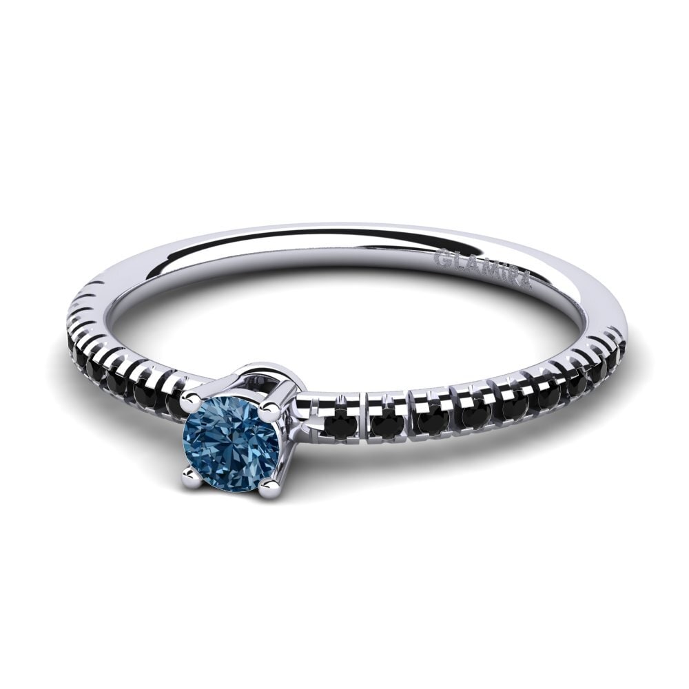 18k Oro Blanco Anillo de compromiso Empire
