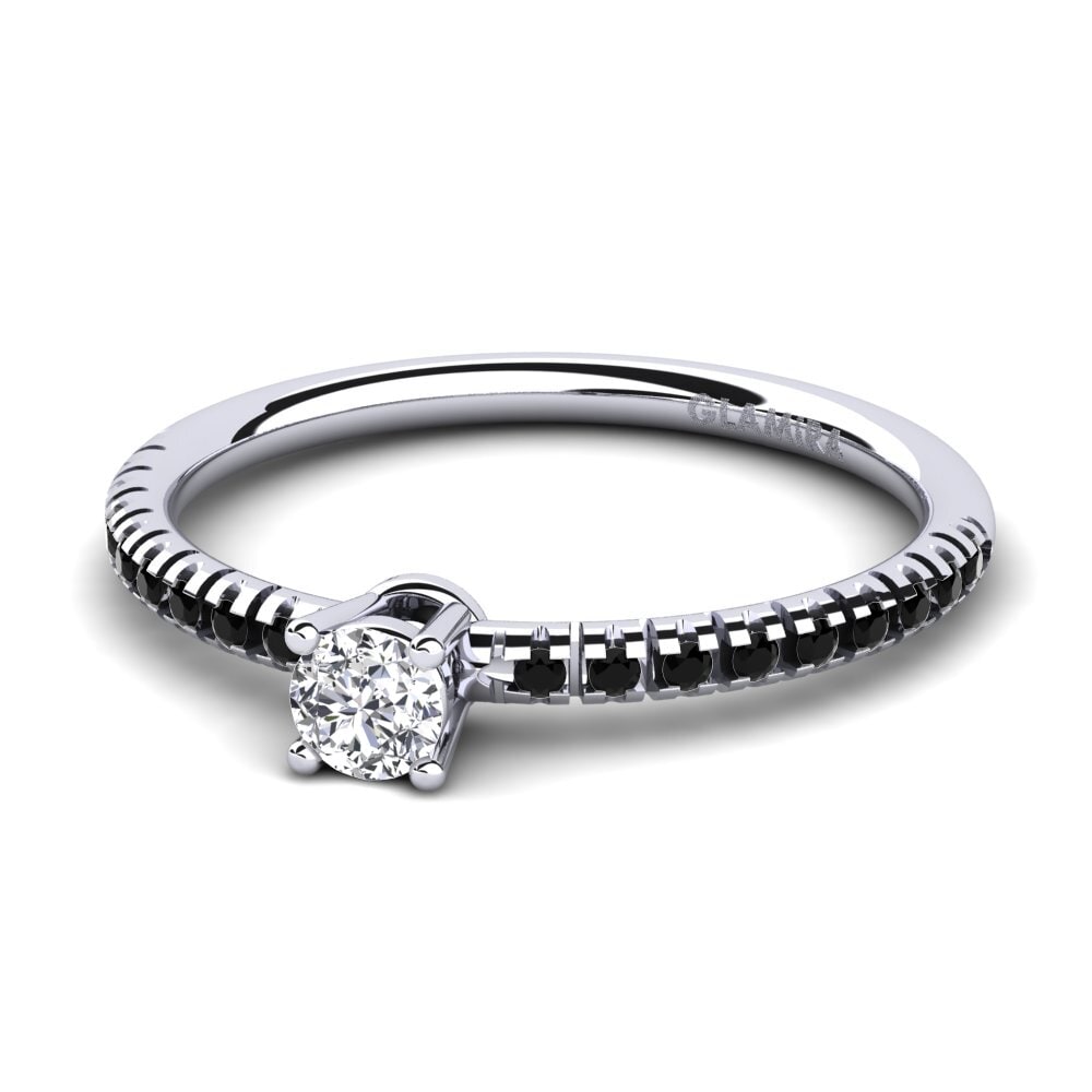 18k Oro Blanco Diamante Anillo de compromiso Empire