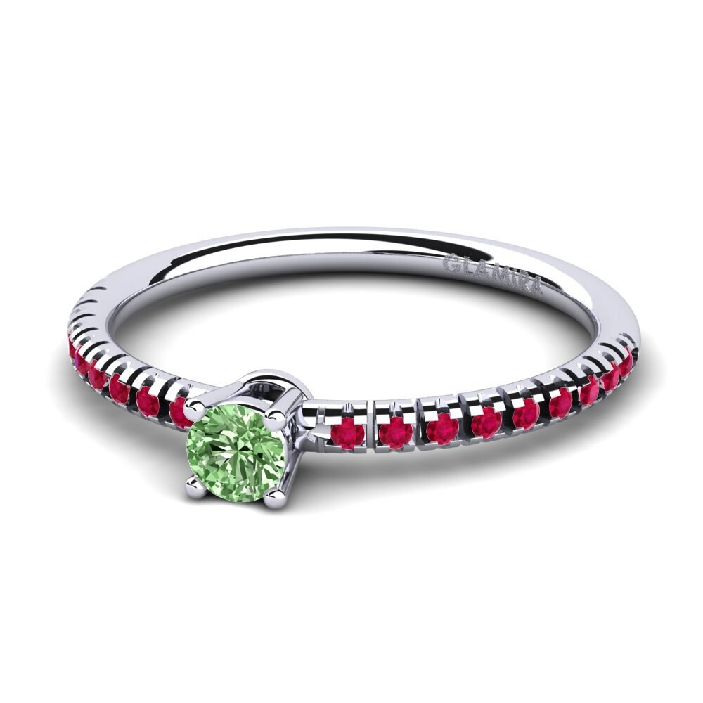 Diamante Verde Anillo de compromiso Empire