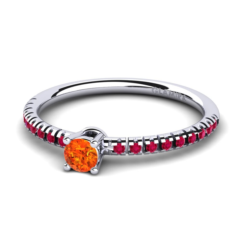 Orange Sapphire Engagement Ring Empire