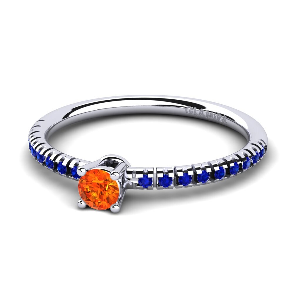 Orange Sapphire Engagement Ring Empire