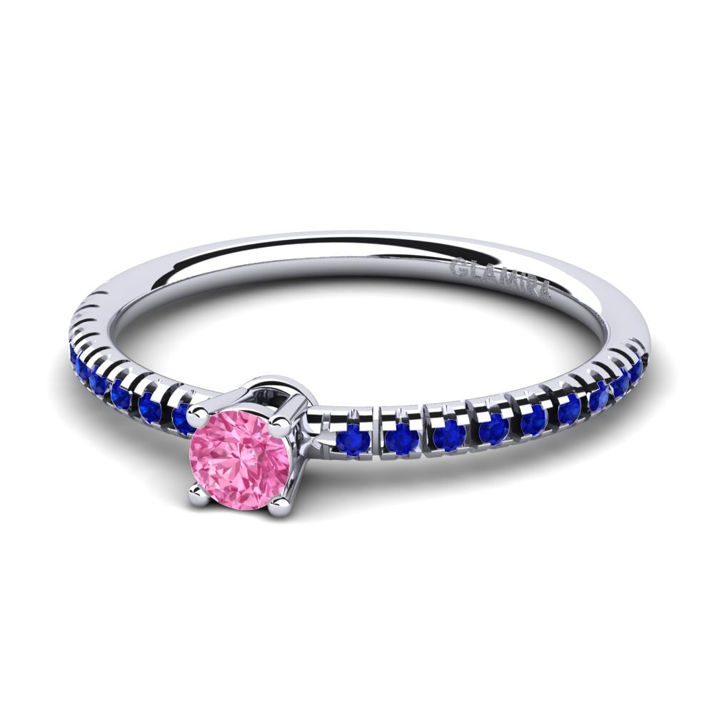 18ct White Gold Pink Sapphire Engagement Ring Empire