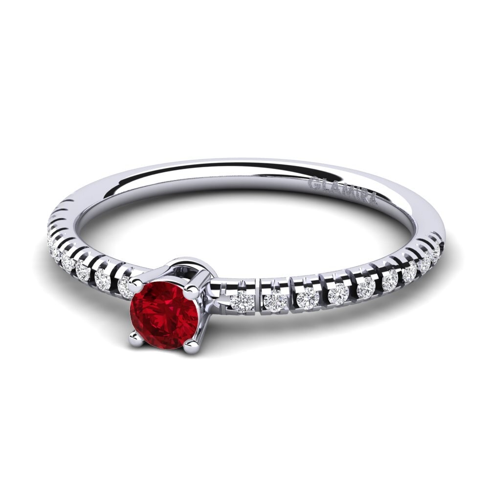 Circonita Roja Anillo de compromiso Empire