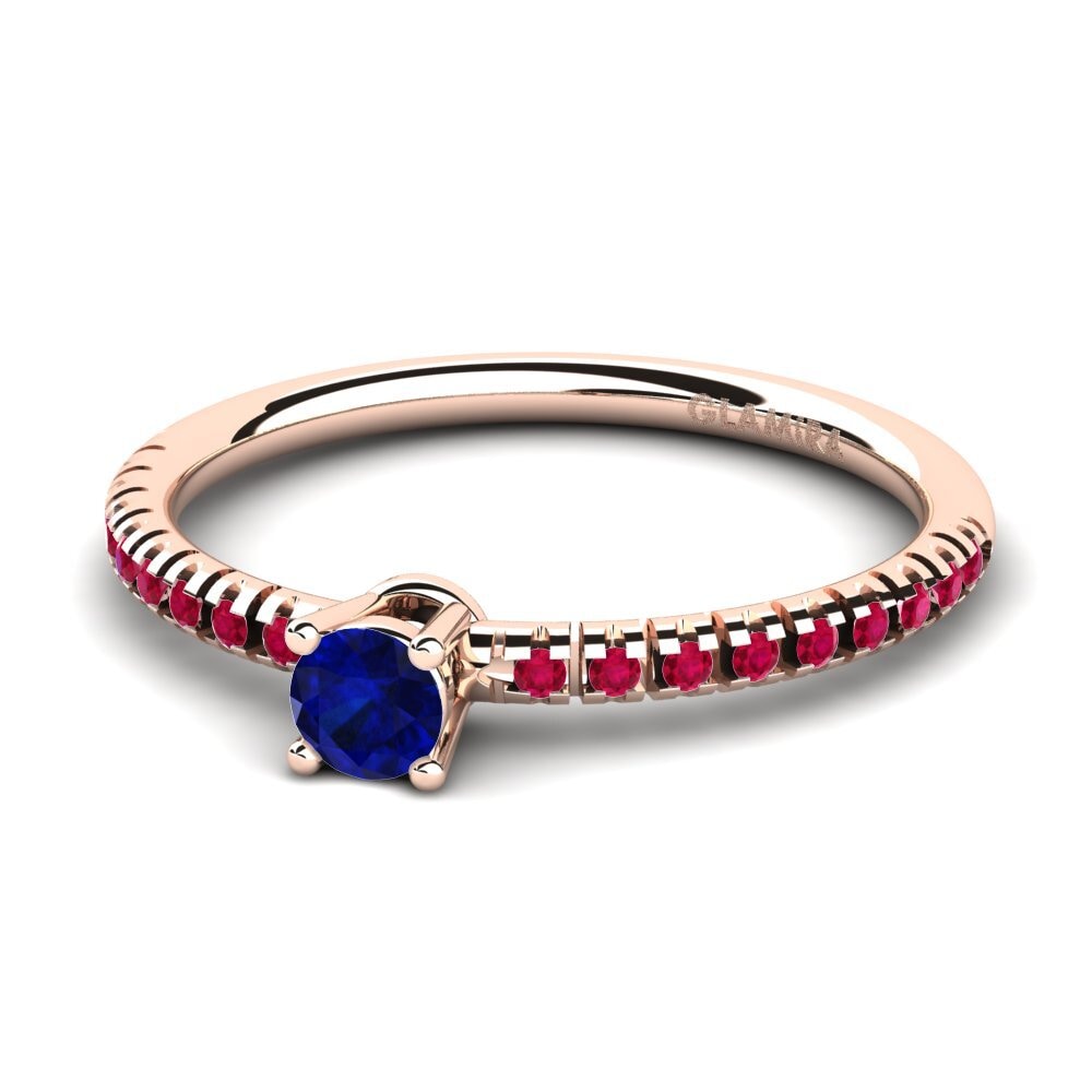 14k Oro Rosa Anillo de compromiso Empire