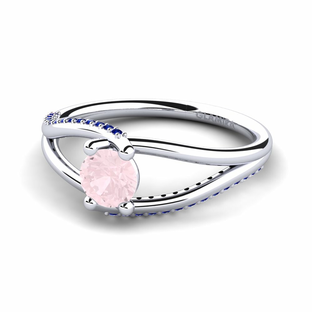 Cuarzo rosa Anillo de compromiso Franny