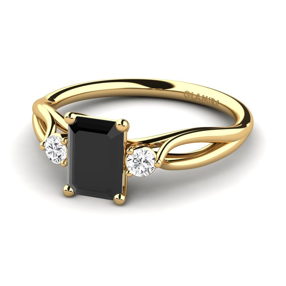 18k Oro Amarillo Anillo de compromiso Gaynelle