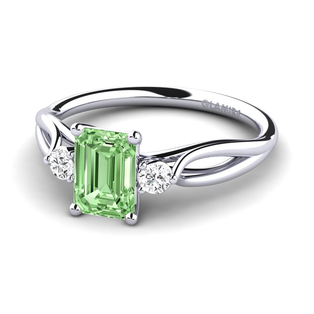 Green Diamond Engagement Ring Gaynelle