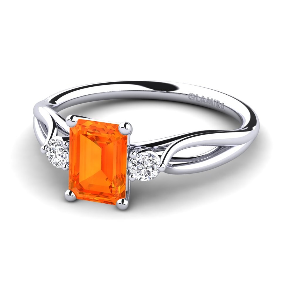 Zafiro Naranja Anillo de compromiso Gaynelle