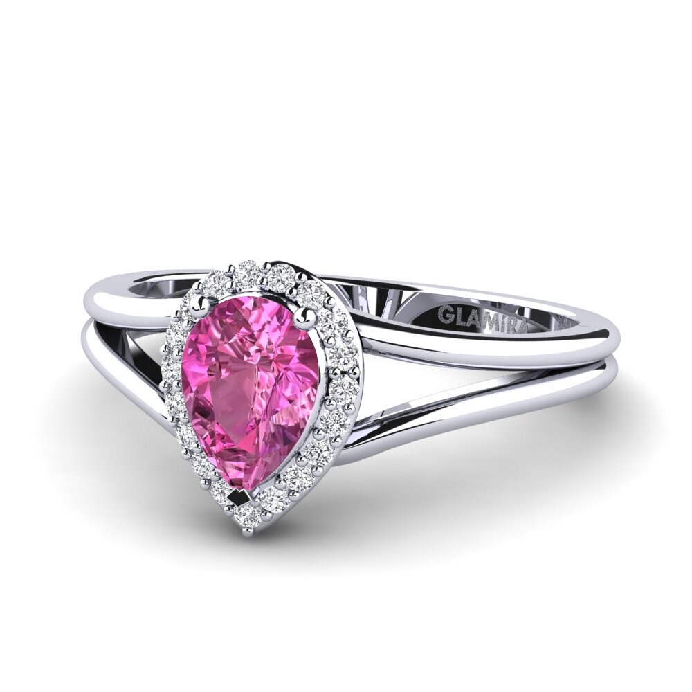 9ct White Gold Pink Topaz Engagement Ring Glinda