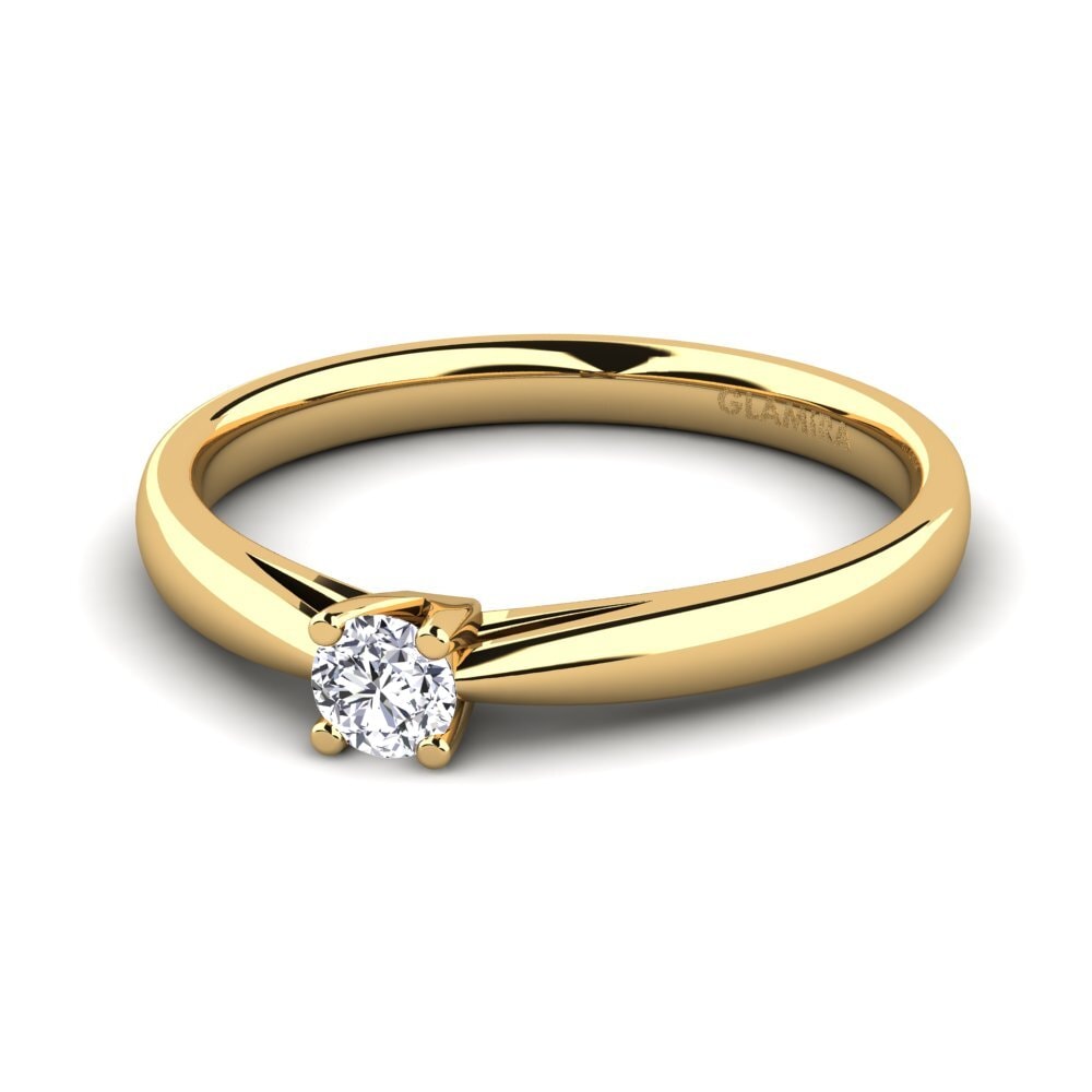 14ct Yellow Gold Lab Grown Diamond Women's Ring Grace 0.16 crt
