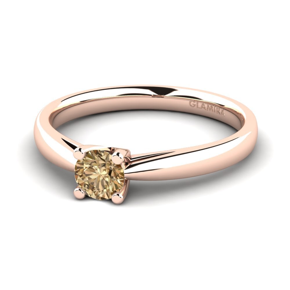 14k Oro Rosa Diamante café Anillo de compromiso Grace