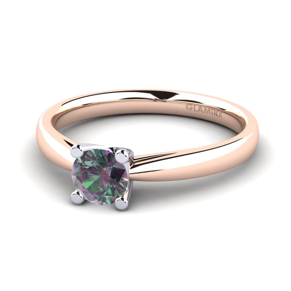 9ct Rose & White Gold Mystic Topaz Engagement Ring Grace 0.5 crt