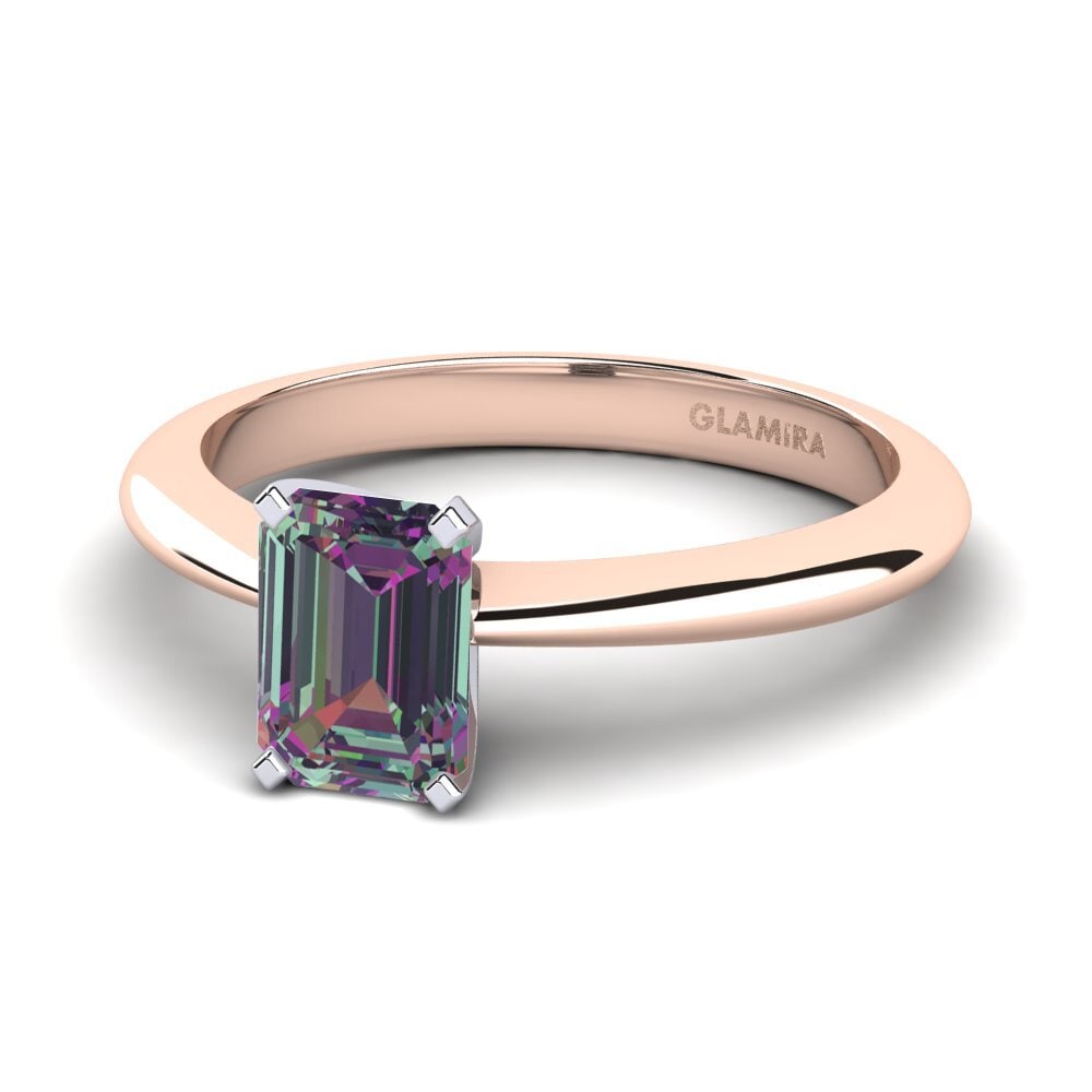 9ct Rose & White Gold Mystic Topaz Engagement Ring Hayley