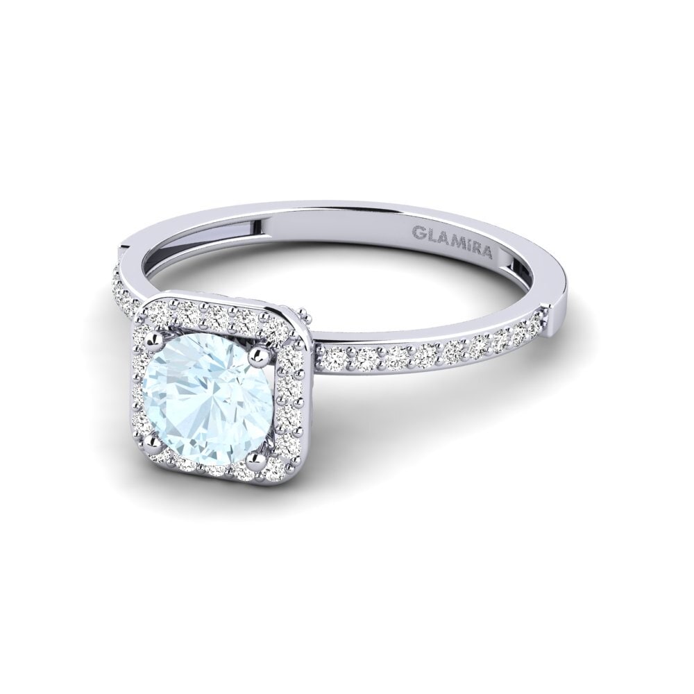 Aguamarina Anillo de compromiso Hydrogenation