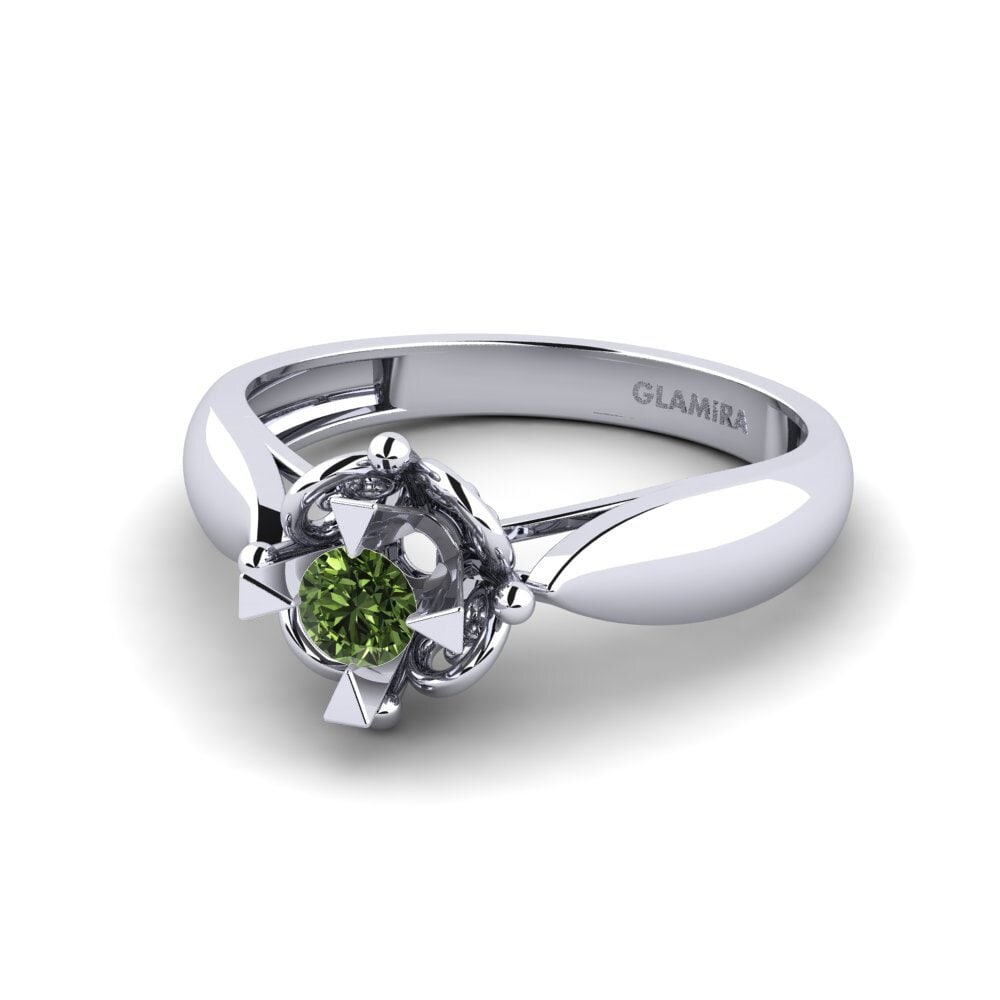 Zafiro Verde Anillo de compromiso Indifferently