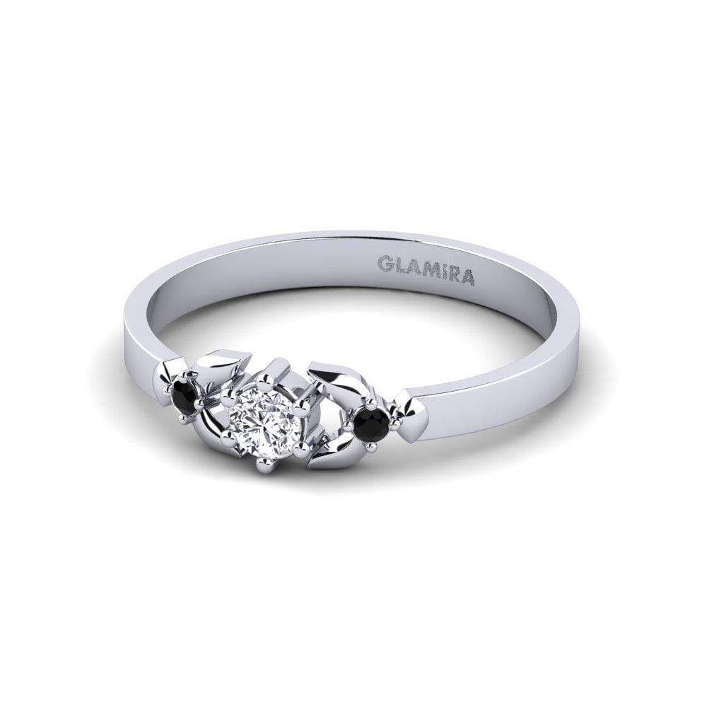 18k Oro Blanco Diamante Anillo de compromiso Iodine