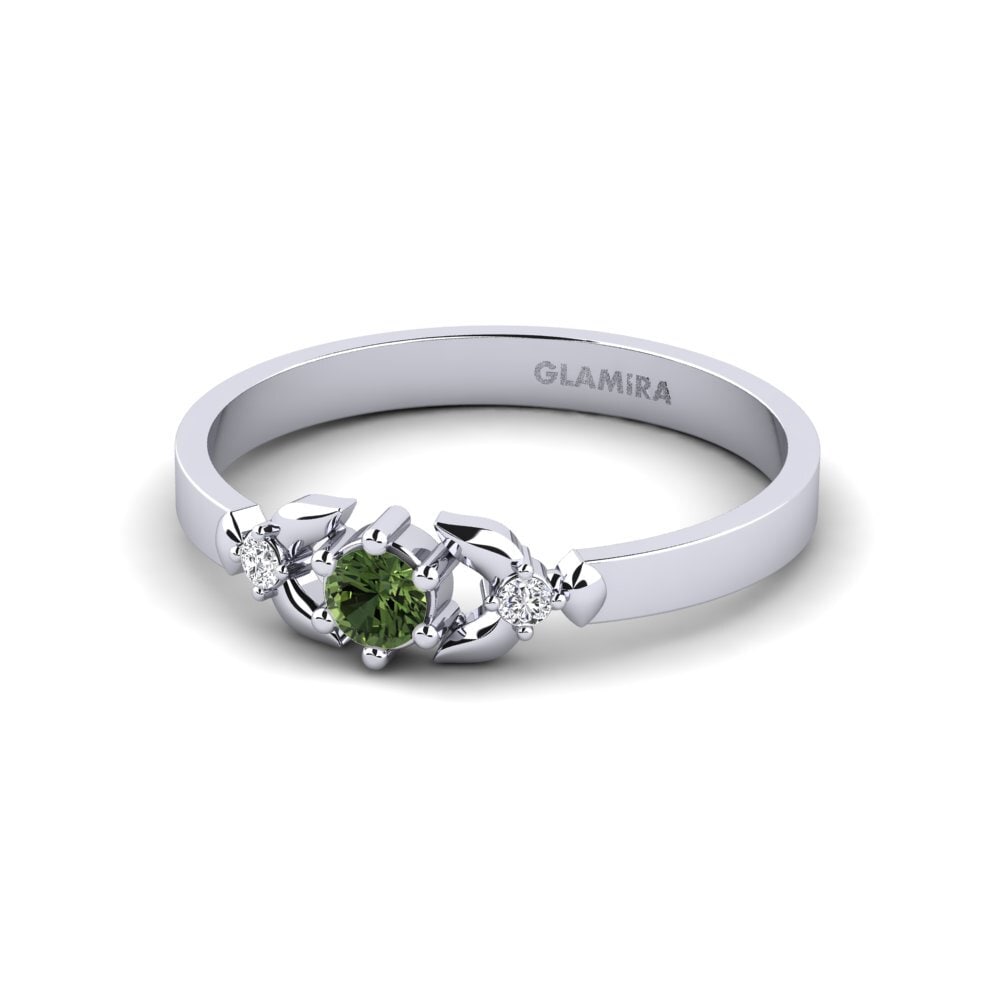 Zafiro Verde Anillo de compromiso Iodine