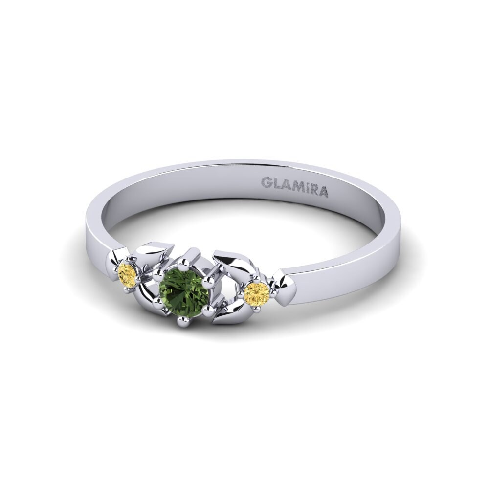 Green Sapphire Engagement Ring Iodine