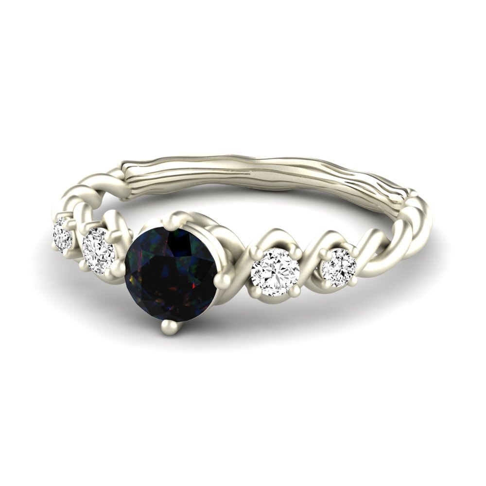 Black Opal Engagement Ring Janiecere
