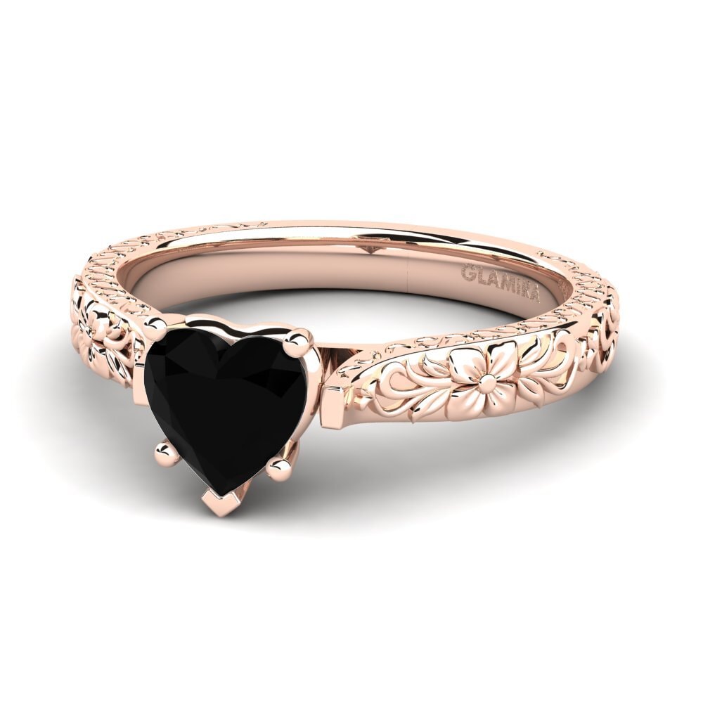 14ct Rose Gold Black Onyx Women's Ring Joanna