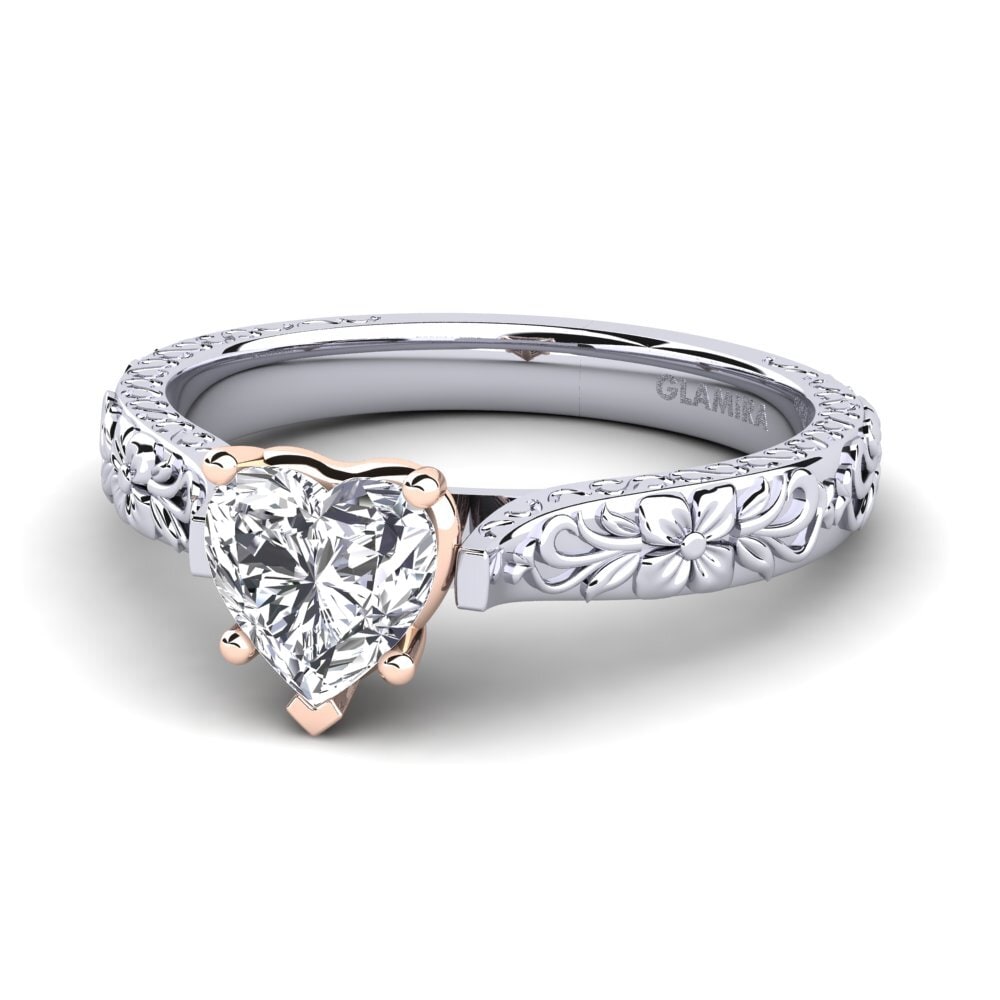 18ct White & Rose Gold Diamond Women's Ring Joanna