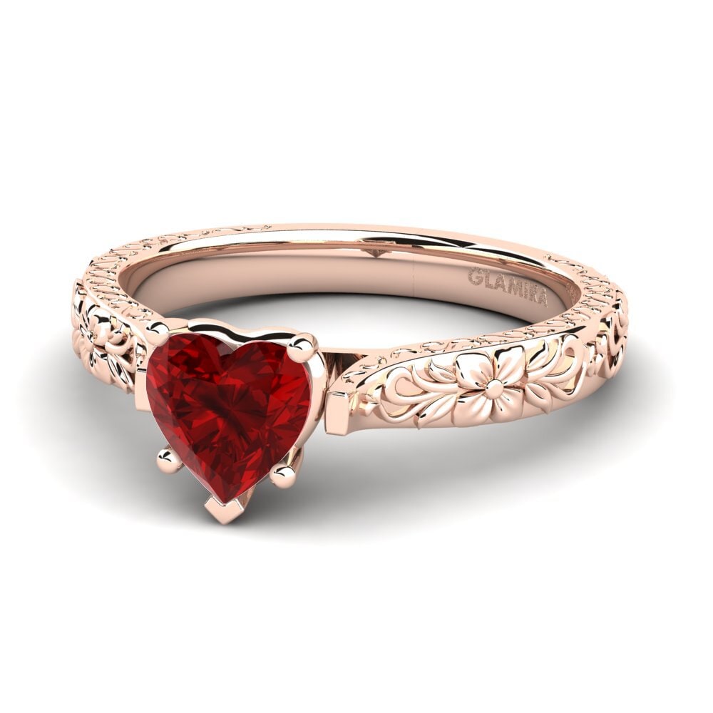 18ct Rose Gold Ruby (Lab Created) Women's Ring Joanna