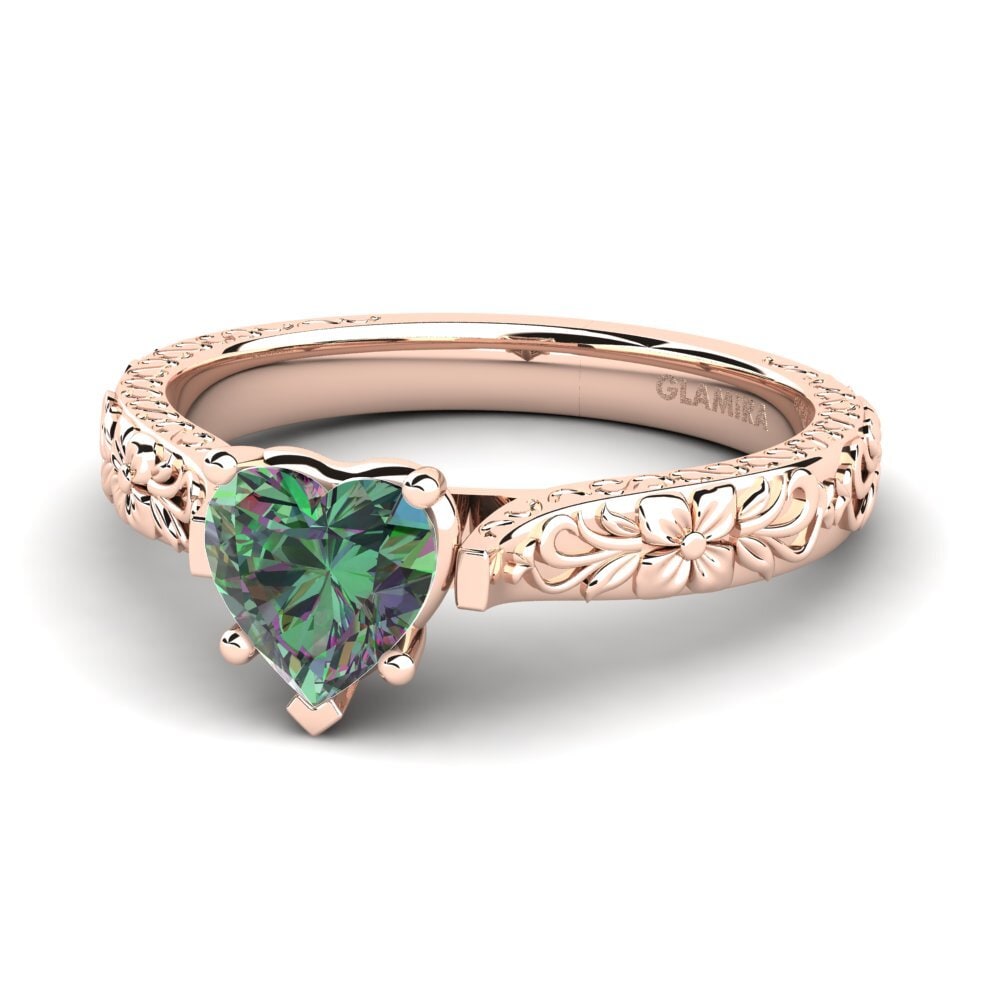 14k Oro Rosa Topacio Místico Anillo de Mujer Joanna