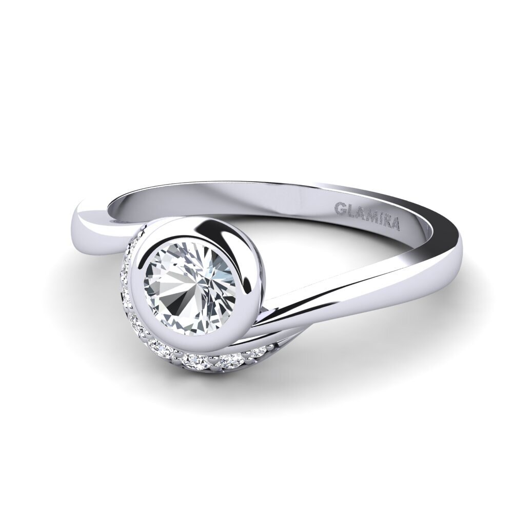 Circón Blanco Anillo de compromiso Joyce