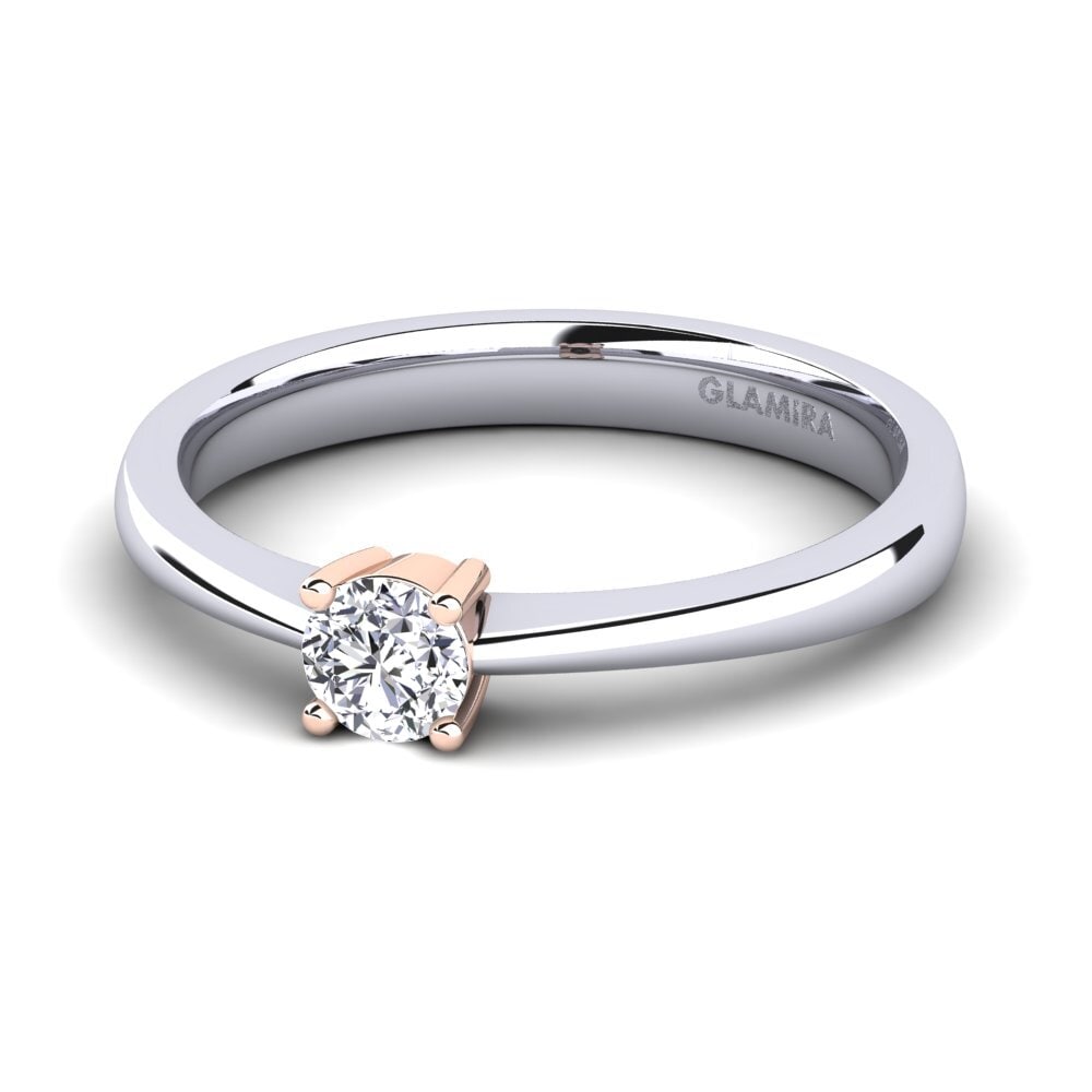 750 Weiß & Rotgold Verlobungsring Julia 0.25crt