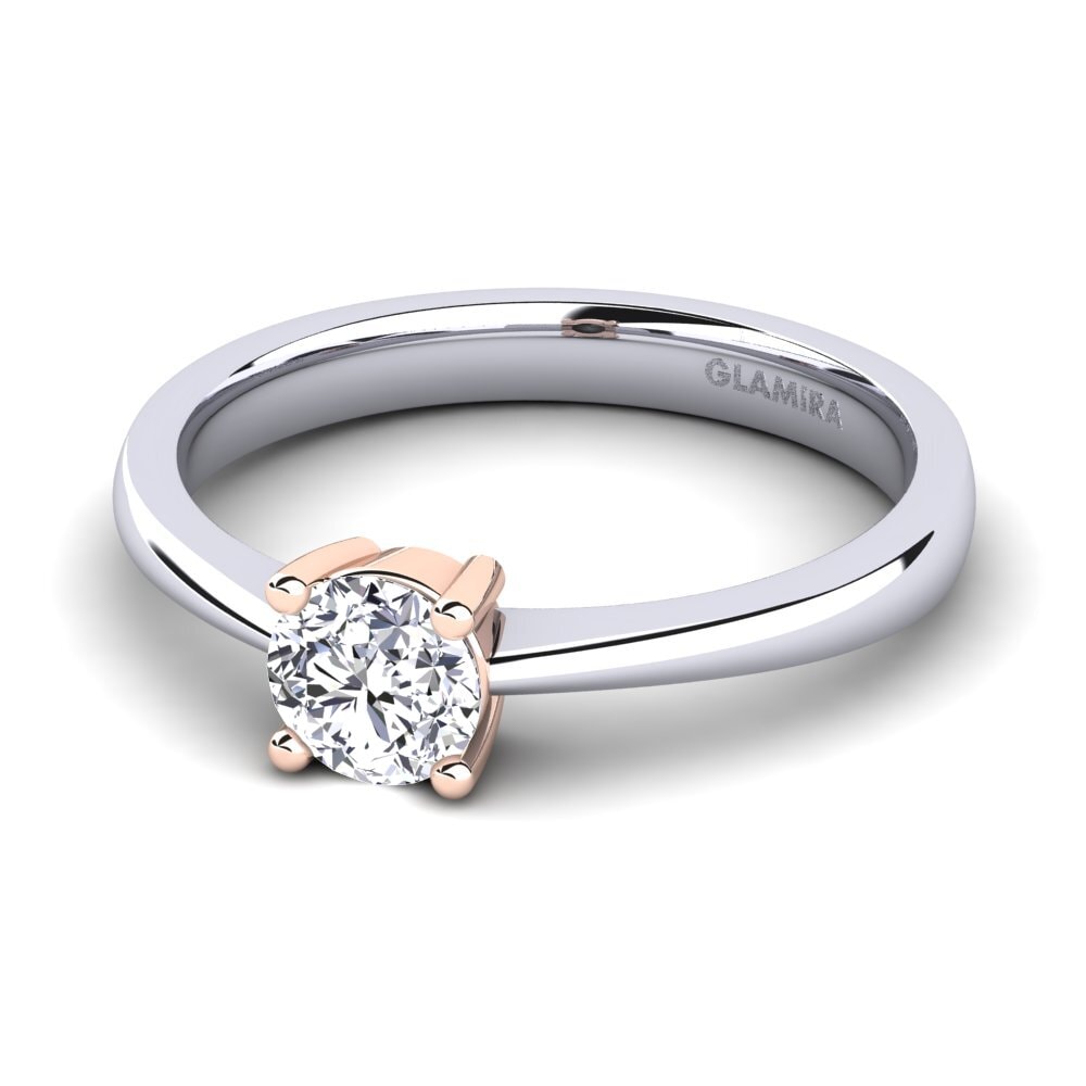 14k Oro Blanco & Rosa Anillo de compromiso Julia 0.5crt