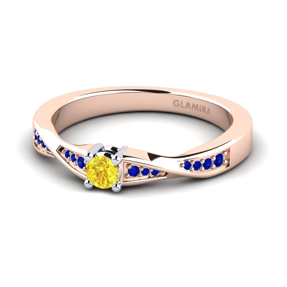 14k Rose & White Gold Engagement Ring Kabena