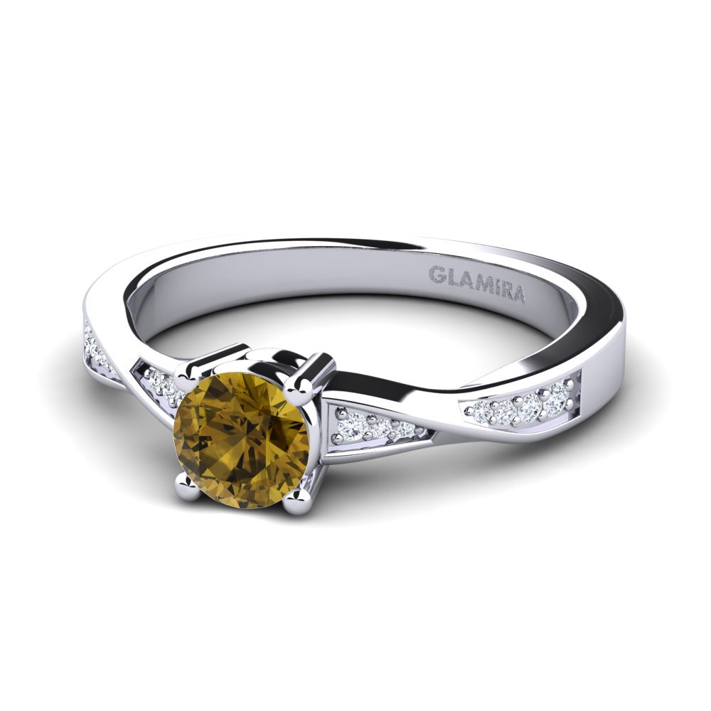 Zircão Castanha Anel de Noivado Kabena 0.5 crt