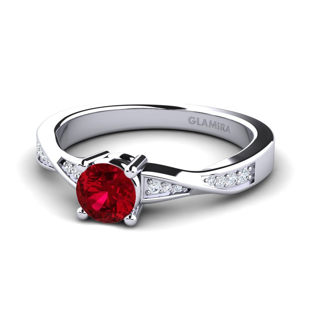 Circonita Roja Anillo de compromiso Kabena 0.5 crt
