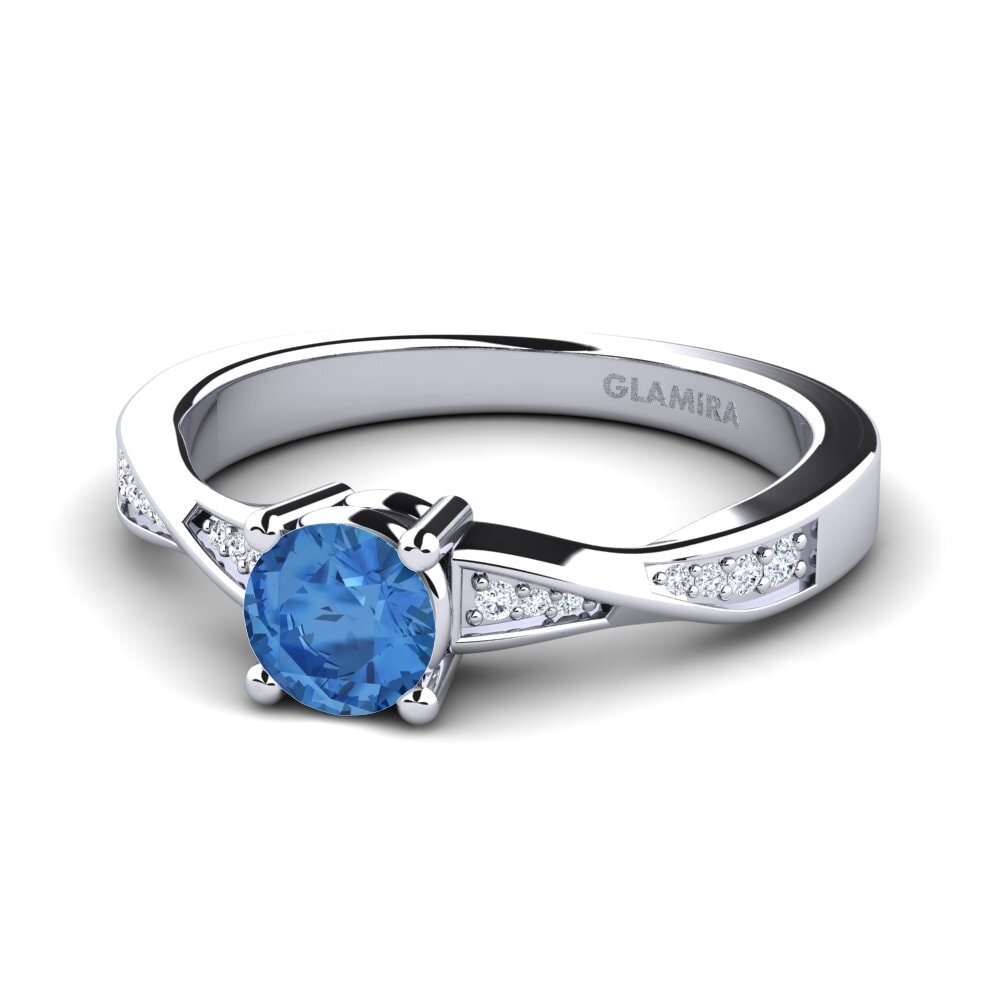 深藍色氧化鋯 訂婚戒指 Kabena 0.5 crt