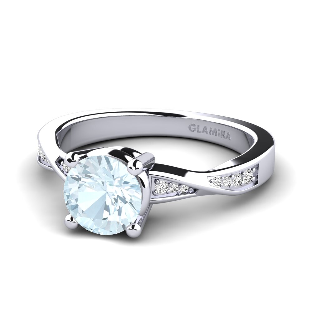Aguamarina Anillo de compromiso Kabena 1.0 crt
