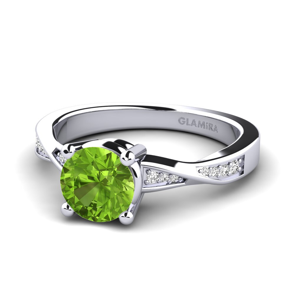 Peridoto Anillo de compromiso Kabena 1.0 crt