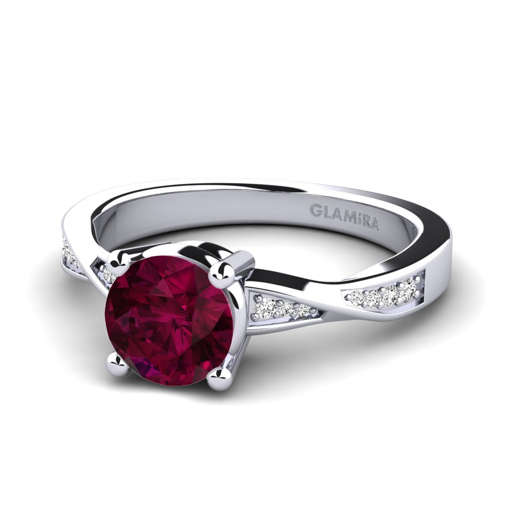 Granate Rhodolite Anillo de compromiso Kabena 1.0 crt