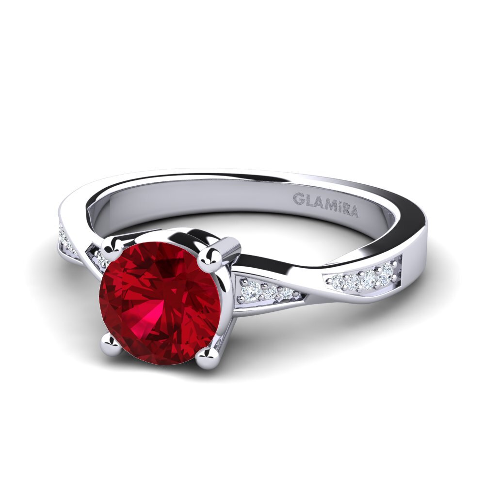 Circonita Roja Anillo de compromiso Kabena 1.0 crt