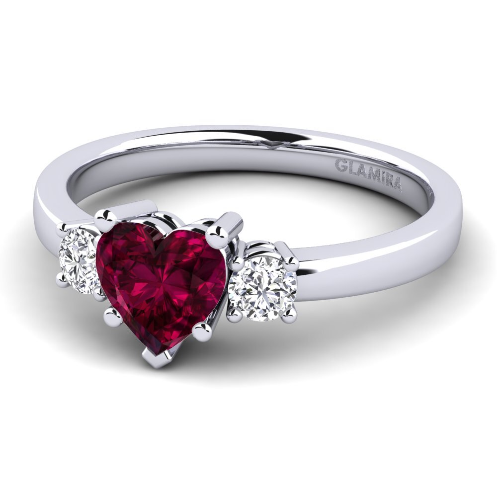 9ct White Gold Rhodolite Garnet Engagement Ring Lauren