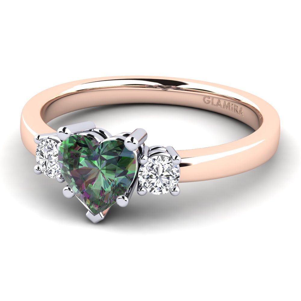 9ct Rose & White Gold Mystic Topaz Engagement Ring Lauren