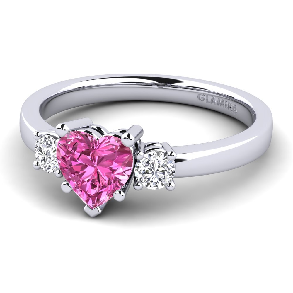 9ct White Gold Pink Topaz Engagement Ring Lauren