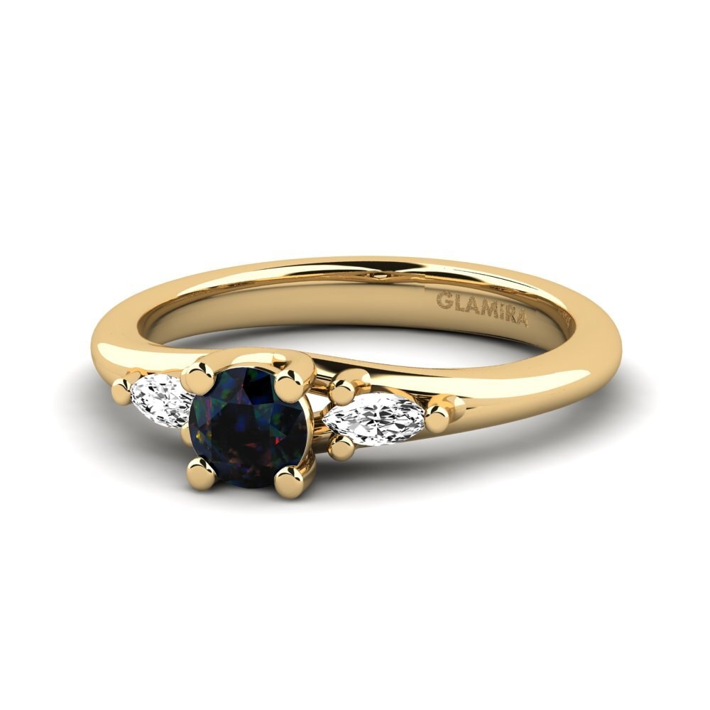 Black Opal Engagement Ring Leare