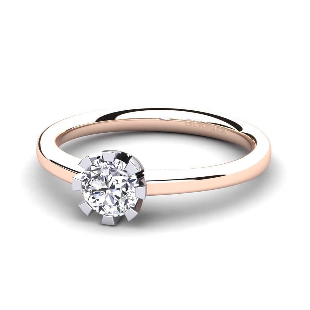 9k Oro Rosa & Blanco Anillo de compromiso Linderoth 0.5 crt