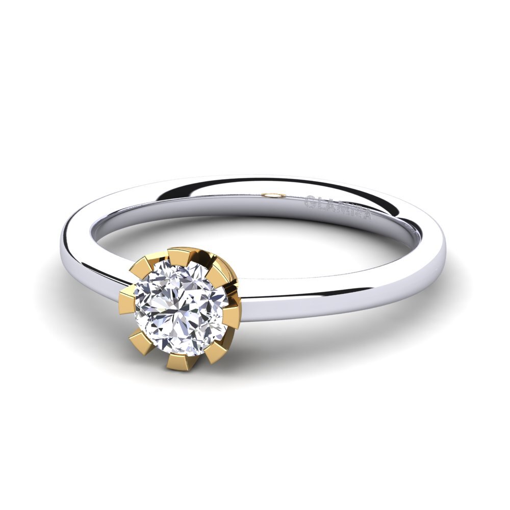 Or Blanc & Jaune 14k Bague de fiançailles Linderoth 0.5 crt