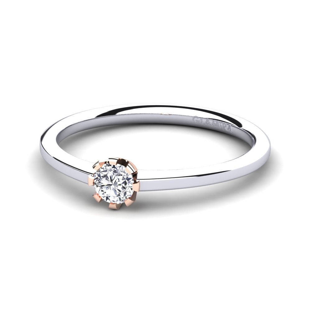 18ct White & Rose Gold Diamond Women's Ring Linderoth