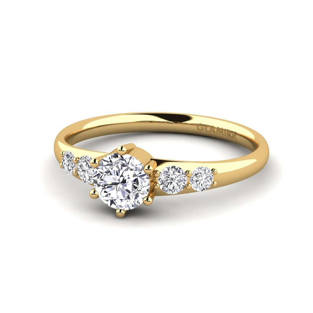 18K Yellow Gold Engagement Ring Lugh